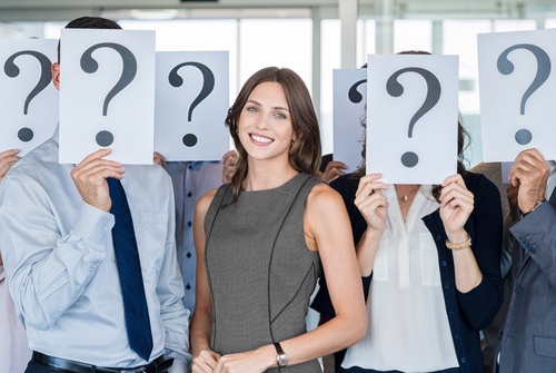 Woman standing out compared to her competitors.